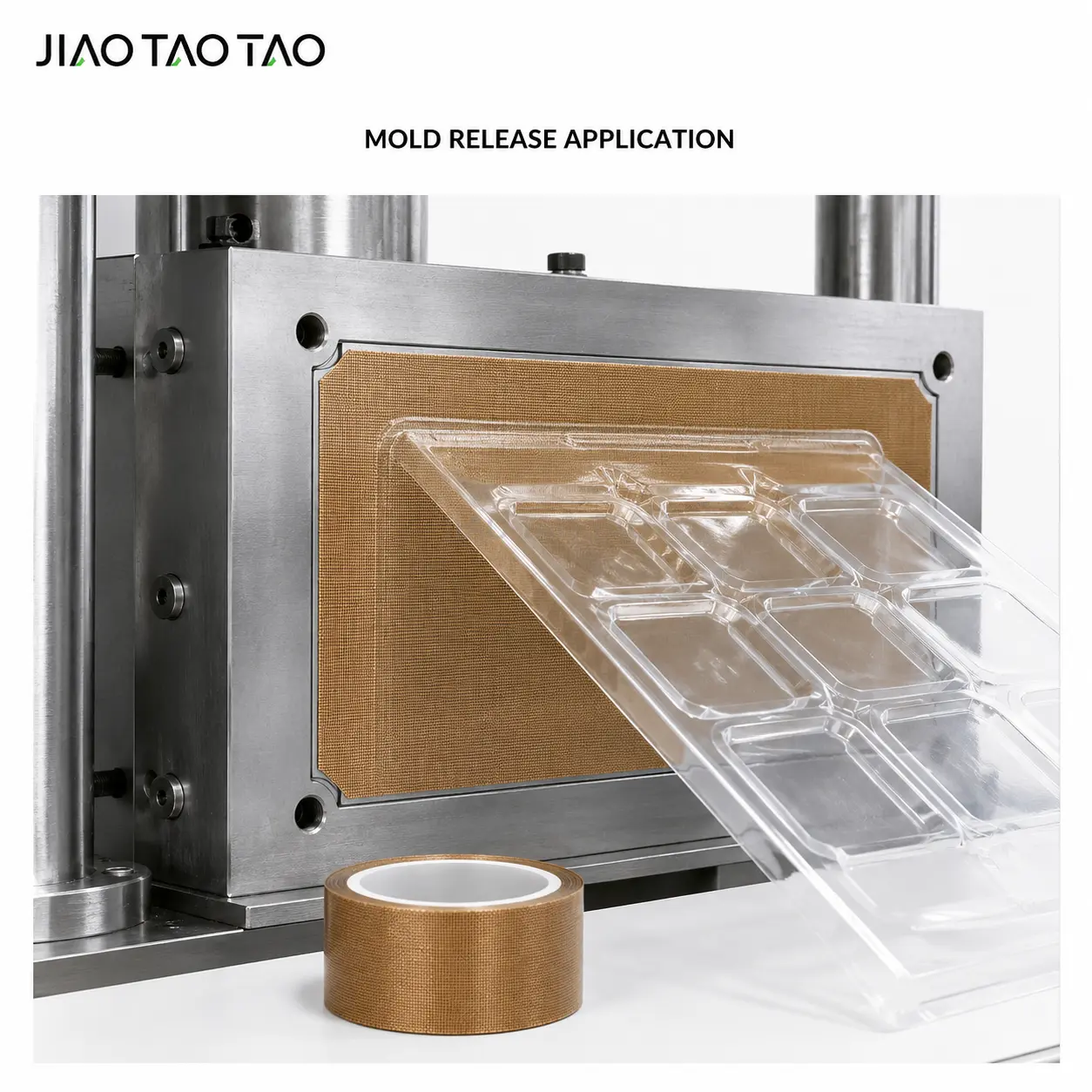 PTFE fiberglass tape used in thermoforming mold release and composite material processing.